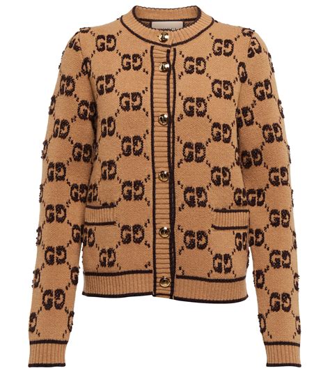 gucci wool cardigan with gg motif|Gucci web cardigan.